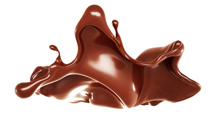 A splash of chocolate. 3d illustration, 3d rendering.