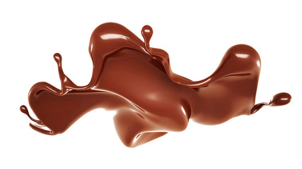 A splash of chocolate. 3d illustration, 3d rendering.