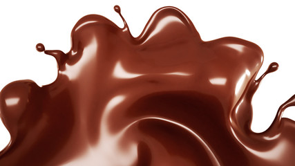 A splash of chocolate. 3d illustration, 3d rendering.