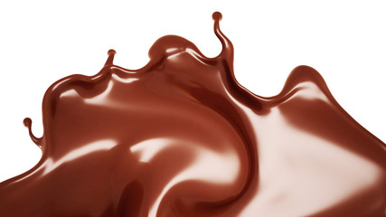 A splash of chocolate. 3d illustration, 3d rendering.