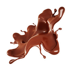 A splash of chocolate. 3d illustration, 3d rendering.