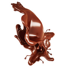 A splash of chocolate. 3d illustration, 3d rendering.