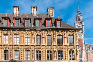 Obraz premium Lille, beautiful ancient facade in the center