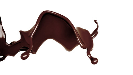 A splash of chocolate. 3d illustration, 3d rendering.