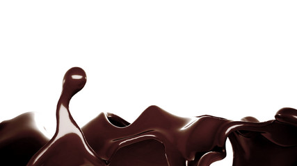 A splash of chocolate. 3d illustration, 3d rendering.