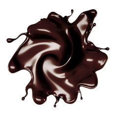 A splash of chocolate. 3d illustration, 3d rendering.