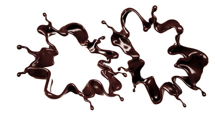 A splash of chocolate. 3d illustration, 3d rendering.