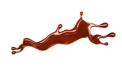 A splash of chocolate. 3d illustration, 3d rendering.