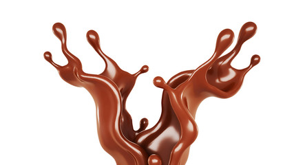A splash of chocolate. 3d illustration, 3d rendering.