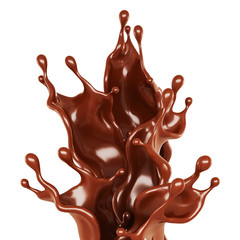 A splash of chocolate. 3d illustration, 3d rendering.