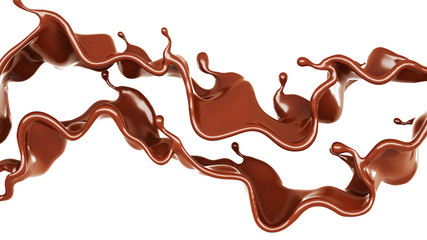 A splash of chocolate. 3d illustration, 3d rendering.
