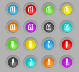 edit colored plastic round buttons icon set