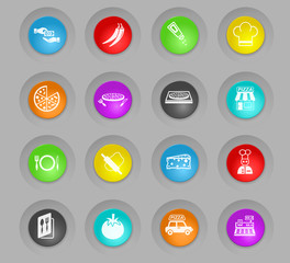 pizzeria icon set