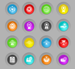 quality colored plastic round buttons icon set