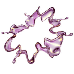 A splash of a transparent green liquid. 3d illustration, 3d rendering.