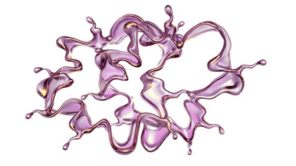A splash of a transparent green liquid. 3d illustration, 3d rendering.