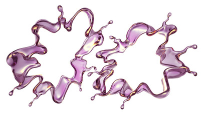 A splash of a transparent green liquid. 3d illustration, 3d rendering.
