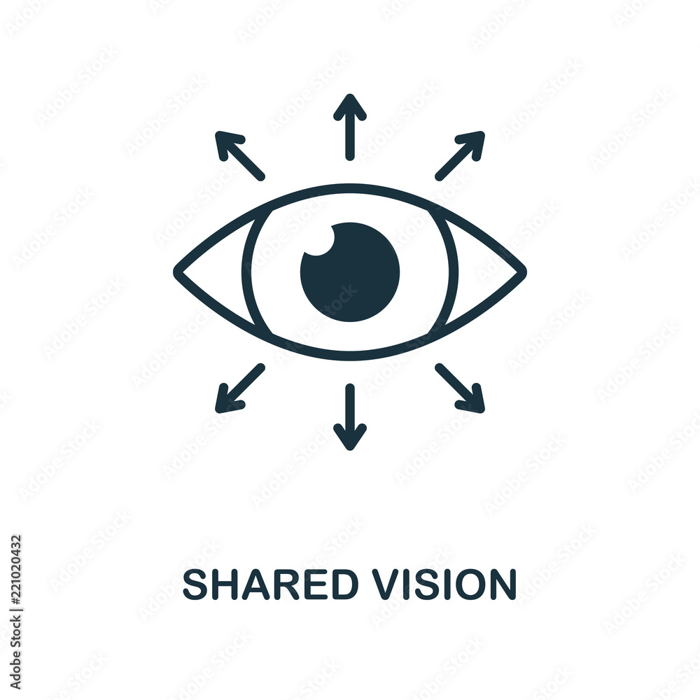 Poster shared vision icon. monochrome style design from management icon collection. ui. pixel perfect simpl