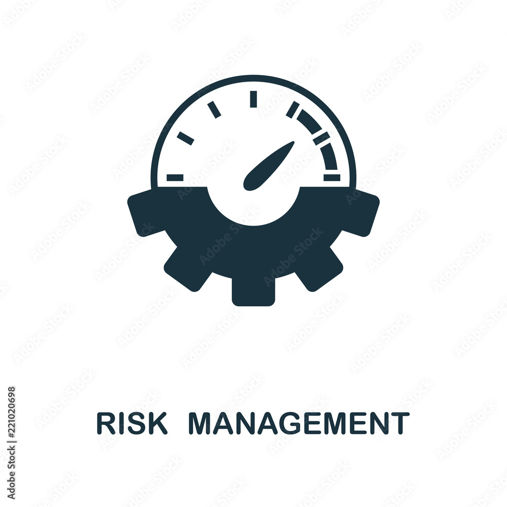 Poster risk management icon. monochrome style design from management icon collection. ui. pixel perfect sim