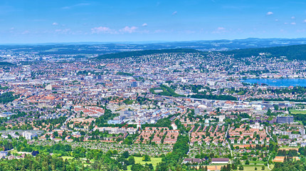 Panoramic view of Zurich in Switzerland