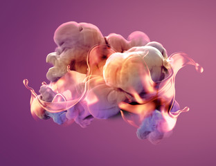 Colorful smoke. 3d illustration, 3d rendering.