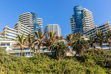 Fototapeta na wymiar Beach Ocean Coastline Apartments Holiday Landscape