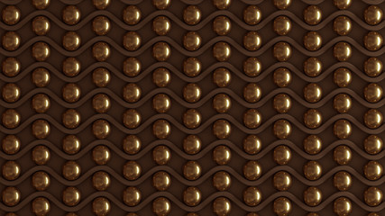 Brown architectural, interior pattern, beige gold texture wall. 3d illustration, 3d rendering.
