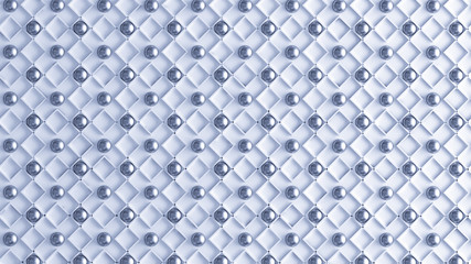 Architectural, interior pattern, blue and metal texture wall. 3d illustration, 3d rendering.