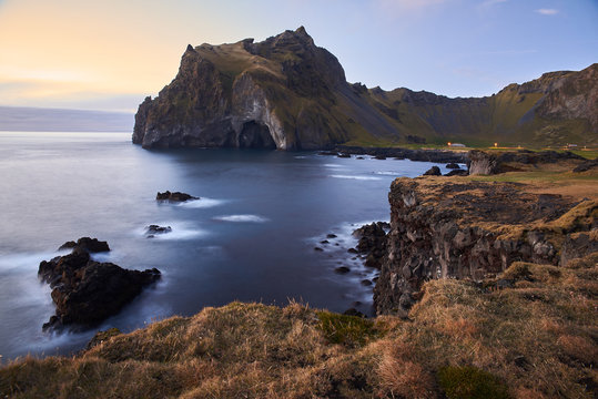 beautiful evening landscape on the Westman Islands