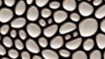 White and black texture background with relief and circles. 3d illustration, 3d rendering.