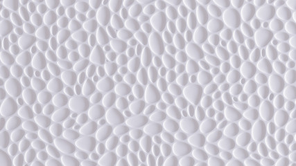 White texture background with relief and circles. 3d illustration, 3d rendering.