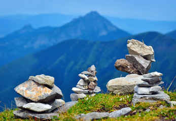 Fototapeta na wymiar Mountains scenery and stone towers