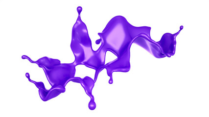 Obraz premium A splash of purple liquid. 3d illustration, 3d rendering.