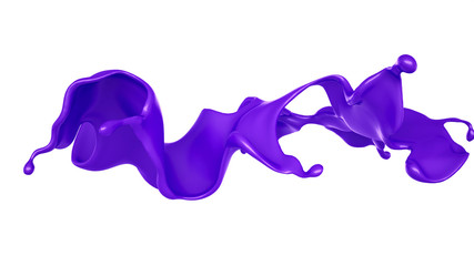 A splash of purple liquid. 3d illustration, 3d rendering.