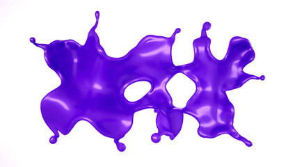 A splash of purple liquid. 3d illustration, 3d rendering.