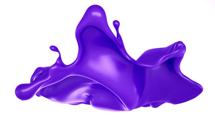 A splash of purple liquid. 3d illustration, 3d rendering.