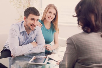 Couple meeting with agent