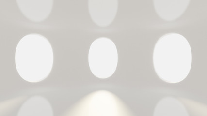 Futuristic white empty matte interior. 3d illustration, 3d rendering.