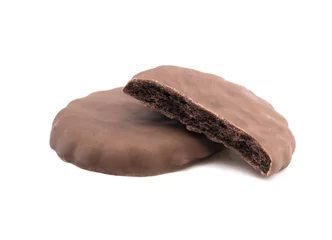 Fototapeten Fudge Covered Chocolate Cookies with Mint Flavor © pamela_d_mcadams
