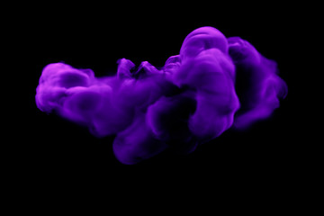 Purple smoke on a black background. 3d illustration, 3d rendering.