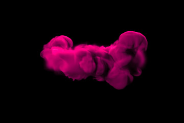 Pink smoke on a black background. 3d illustration, 3d rendering.