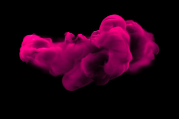 Pink smoke on a black background. 3d illustration, 3d rendering.