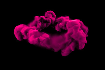 Pink smoke on a black background. 3d illustration, 3d rendering.