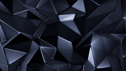 Blue crystal background with triangles. 3d illustration, 3d rendering.