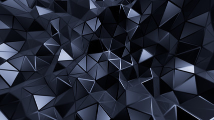 Blue crystal background with triangles. 3d illustration, 3d rendering.