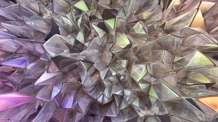Crystal background with triangles. 3d illustration, 3d rendering.