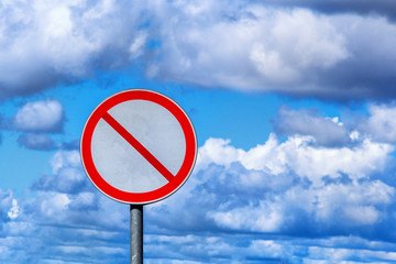 Traffic Signs blank board blue sky with cloud background