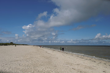 Strand bei Schillig an der Nordseeküste im Weltnaturerbe Nationalpark Wattenmeer - Stockfoto 