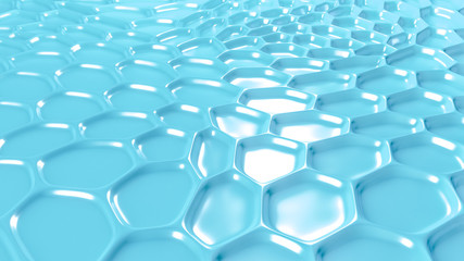 Obraz premium Blue geometric background with relief. 3d illustration, 3d rendering.