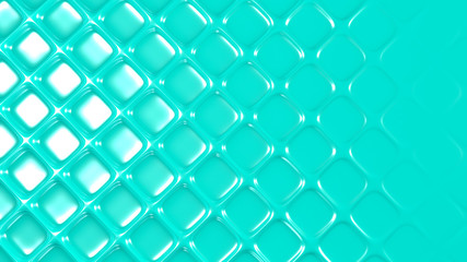 Turquoise geometric background with relief. 3d illustration, 3d rendering.